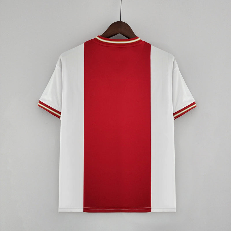 camisa-ajax-manto-ajax-home-vermelho-branco-adidas-22-23-torcedor-campeonato-alemao-ajax-Brian-Brobbey