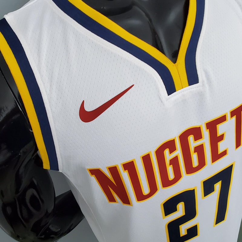 camisa-regata-basquete-denver-nuggets-branco-vermelho-azul-murray-27-versao-torcedor