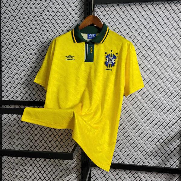 camisa-brasil-titular-I-amarelo-gola-polo-verde-retrô-1991-1993-retro