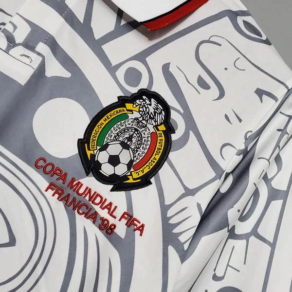 camisa-mexico-visitante-II-branca-gola-polo-branca-vermelho-1998-cinza