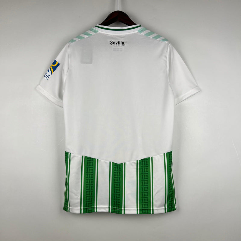 Camisa Real Betis Home Hummel - Versão Torcedor 23/24 Verde e Branca Listrada