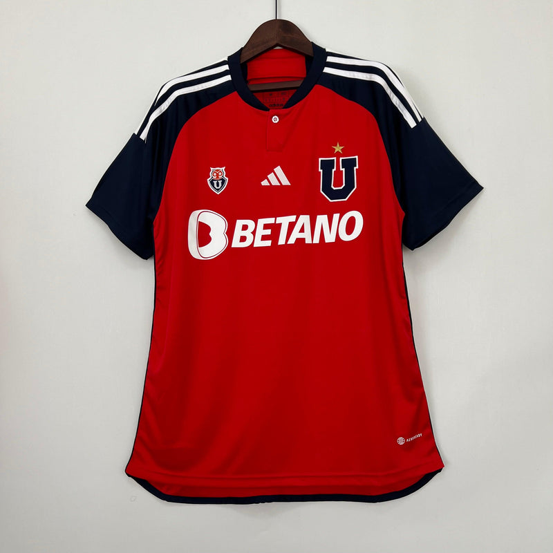 Camisa Universidade do Chile Away - Versão Torcedor 23/24 Vermelha e Preto