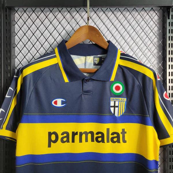 camisa-parma-away-II-visitante-1999-2000-azul-amarelo-gola-polo-parmalat