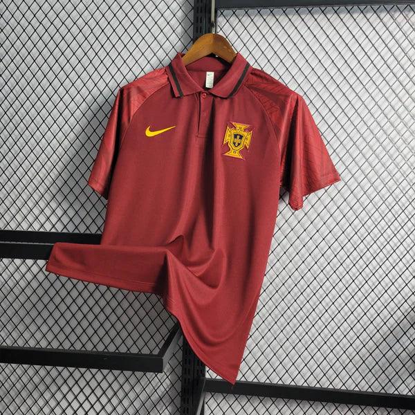 Camisa Seleção Portugal Nike 2022/23 - Home Vermelho Gola Polo