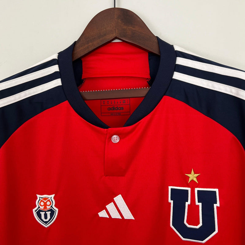 Camisa Universidade do Chile Away - Versão Torcedor 23/24 Vermelha e Preto