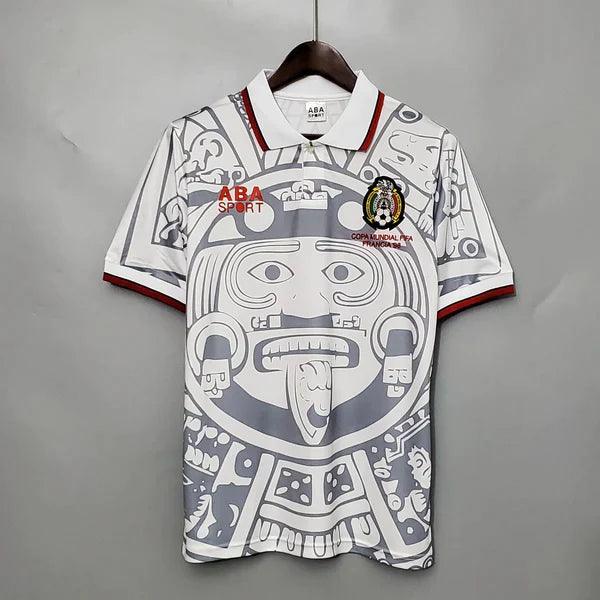 camisa-mexico-visitante-II-branca-gola-polo-branca-vermelho-1998-cinza