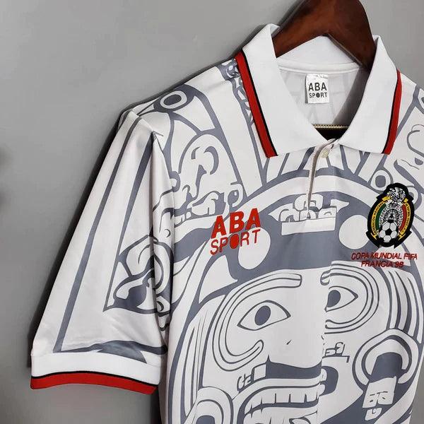 camisa-mexico-visitante-II-branca-gola-polo-branca-vermelho-1998-cinza