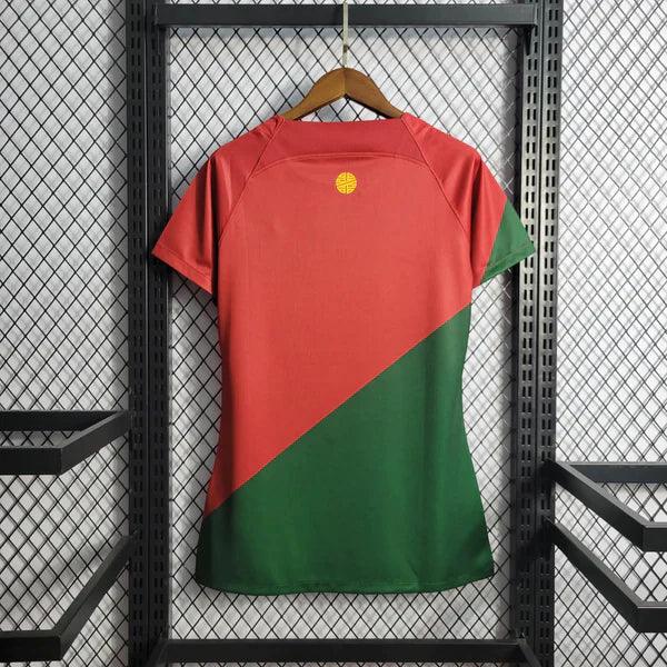 camisa-portugal-feminina-I-Titular-22-23-versao-torcedor-vermelho-verde