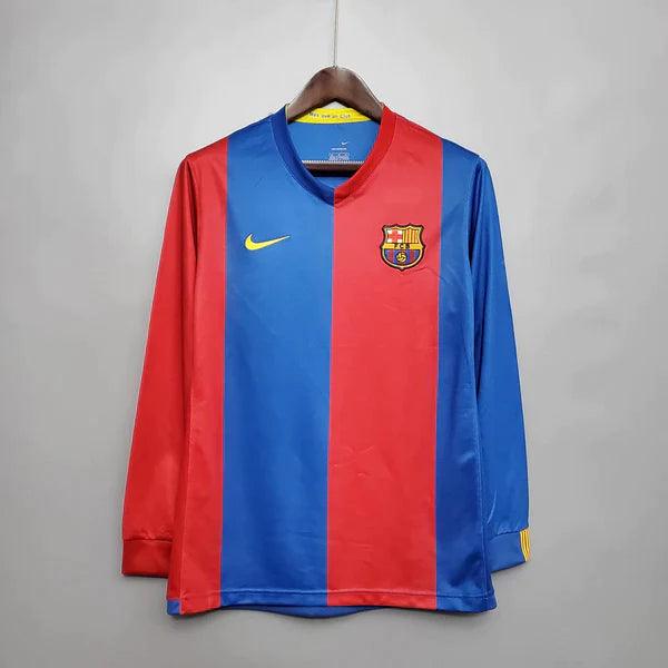 camisa-barcelona-manga-longa-2008-2009-I-home-titular-amarelo-grená-frio-messi-xavi-iniesta-puyol-2008-2009-versão-torcedor-times-espanhol