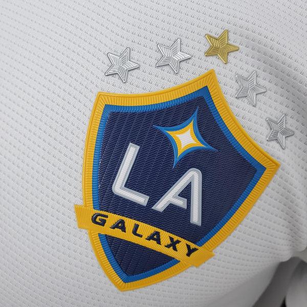 Camisa do Los Angeles LA Galaxy Versão Jogador Adidas Home 2022/23 com Branco dAzul e Amarelo