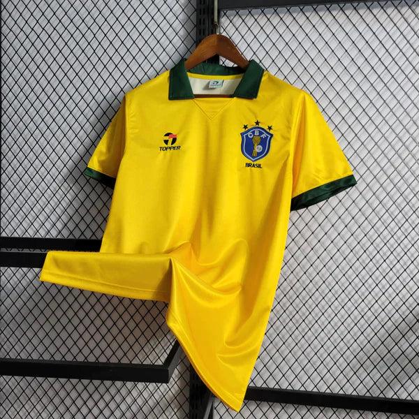 camisa-seleção-brasileira-titular-I-home-topper-gola-verde-1988-1990-amarelo-verde-azul-bordado