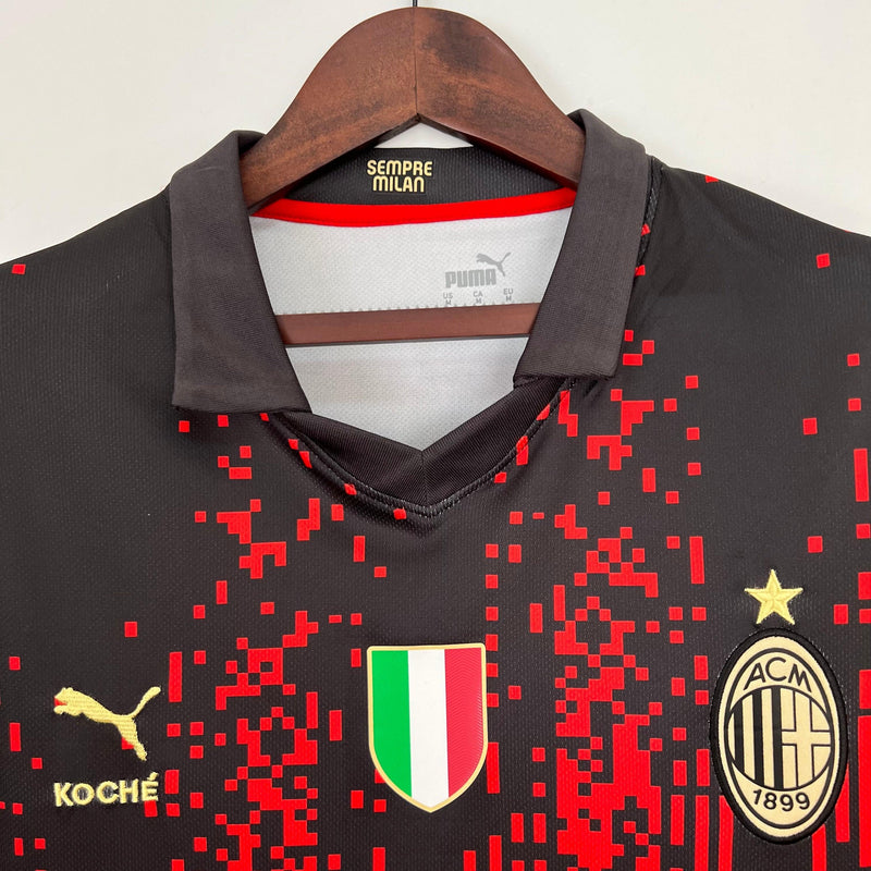 Camisa Milan Edição Especial Puma - 23/24 Versão Torcedor Vermelha, Preta e Dourado