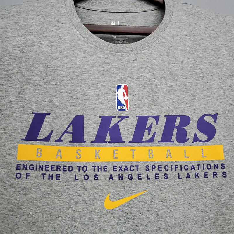 Camiseta Esportiva Lakers Cinza Unissex