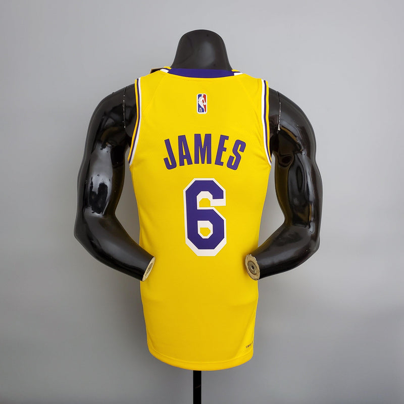 camisa-regata-de-basquete-los-angeles-larkers-6-amarelo-azul-lebron-james-manequim-preto