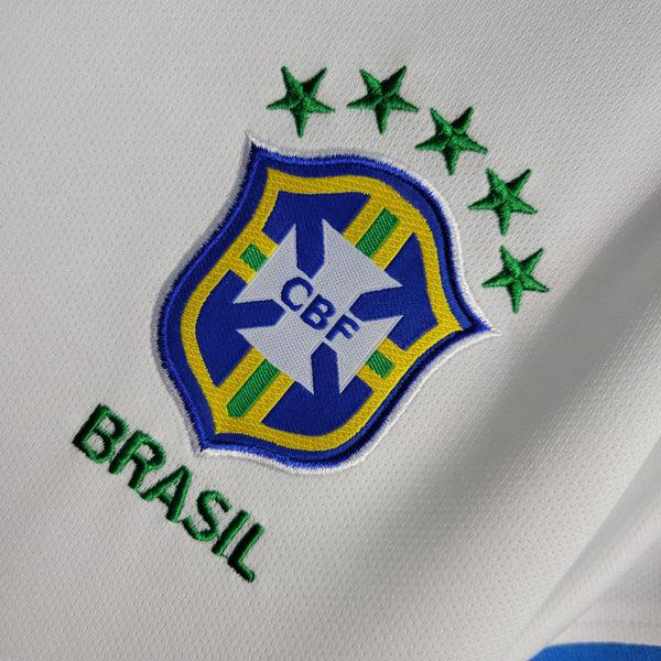 Camisa Feminina Brasil Nike 2019/20 Branco com Gola Azul