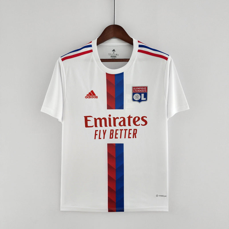 Camisa Lyon Home Adidas - Versão Torcedor 22/23 Branca, Vermelho e Azul