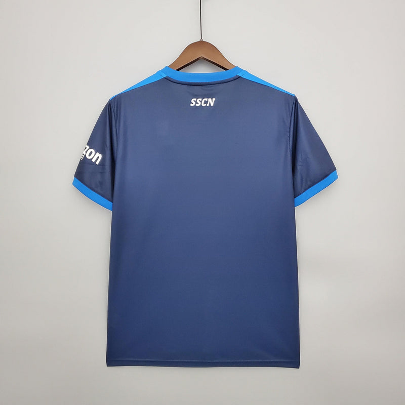 Camisa Napoli EA7 - Versão Torcedor 22/23 Edição Especial Azul Escuro Maradona