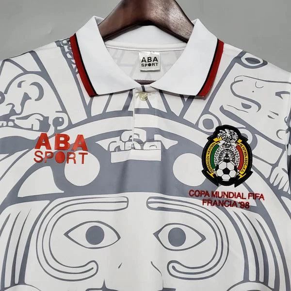 camisa-mexico-visitante-II-branca-gola-polo-branca-vermelho-1998-cinza