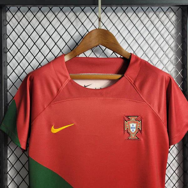 camisa-portugal-feminina-I-Titular-22-23-versao-torcedor-vermelho-verde