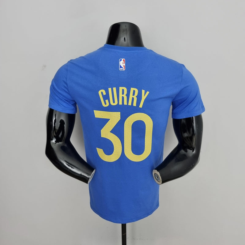 camisa-de-basquete-manga-curta-golde-state-warriors-stephen-curry-30-azul-amarelo-manequim-preto