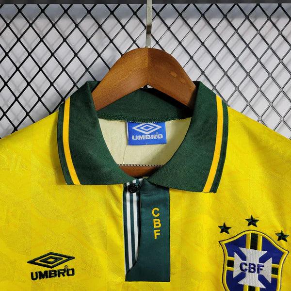 camisa-brasil-titular-I-amarelo-gola-polo-verde-retrô-1991-1993-retro