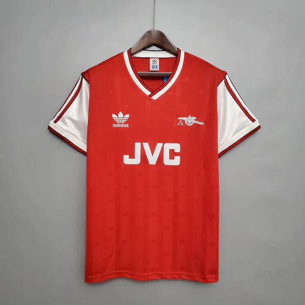 camisa-arsenal-titular-I-1988-89-vermelho-branco-thierry-manga-curta-branca-gunners-retro-retrô