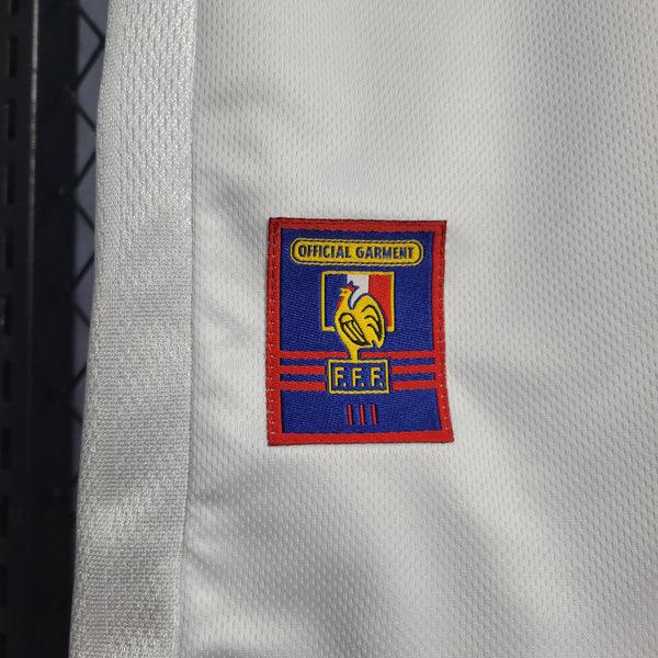 camisa-frança-II-reserva-visitante-away-1998-copa-do-mundo-final-zidane-branca-vermelha-azul-gola-polo