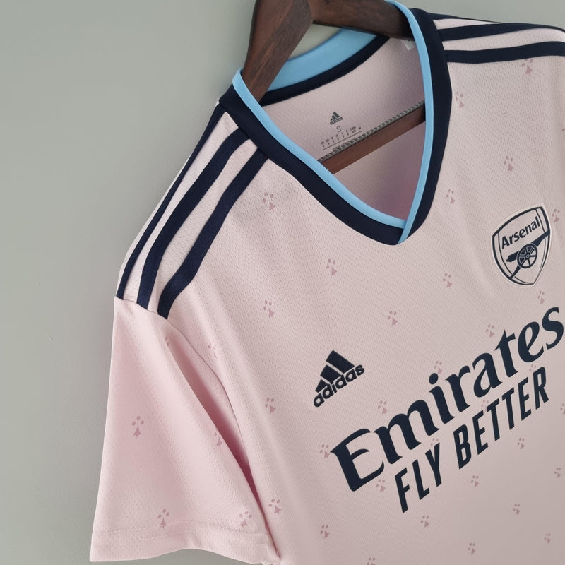 Camisa Arsenal Third Away Adidas - Versão Torcedor 22/23 Rosa - Uniforme 3 Arsenal Rosa Adidas