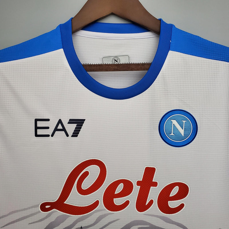 Camisa Napoli Maradona EA7 - Versão Torcedor 22/23 Edição Especial Branca