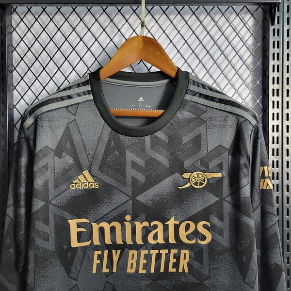 camisa-arsenal-manga-longa-preto-dourado-22-23-premiere-league