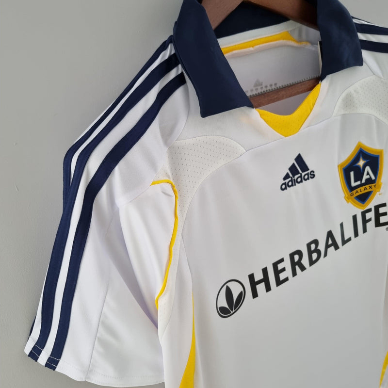 Camisa Los Angeles Galaxy Adidas Herbalife Retro - 2007 Branca e Amarelo