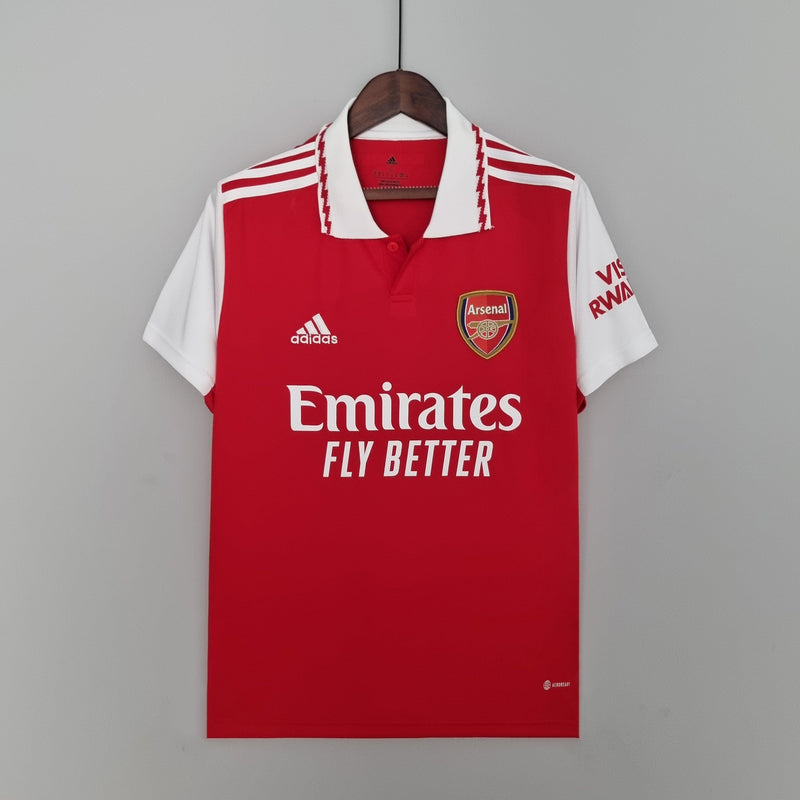 camisa-arsenal-home-22-23-torcedor-polo-gabriel-jesus-vermelho-branco-adidas-martinelli-premiere-league