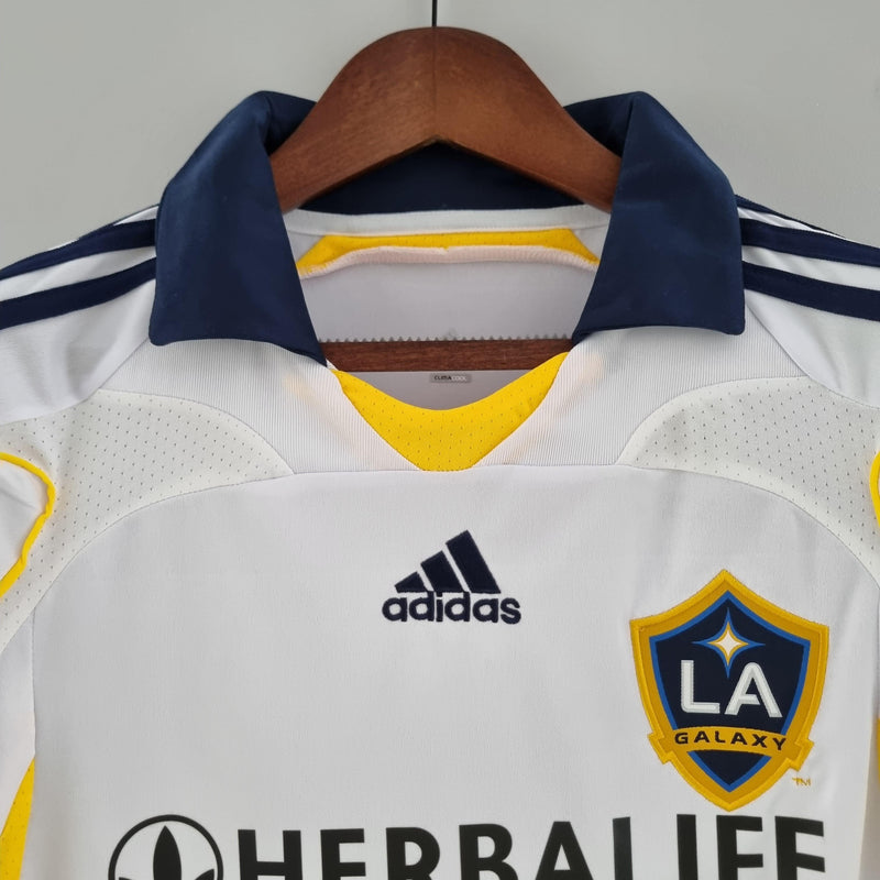 Camisa Los Angeles Galaxy Adidas Herbalife Retro - 2007 Branca e Amarelo