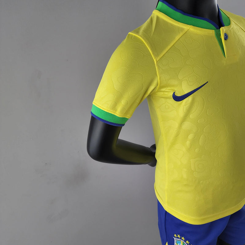 Kit Infantil Futebol Brasil Copa do Mundo 2022