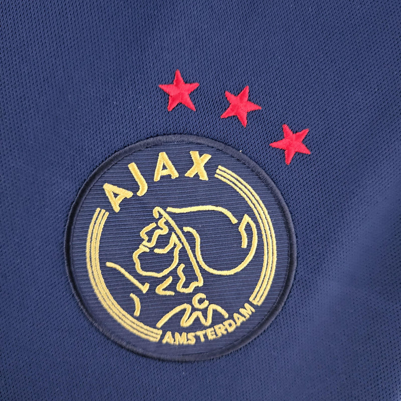 camisa-ajax-away-torcedor-22-23-adidas-azul-dourado-vermelho-manga-curta-mozaico-campeonato-alemão