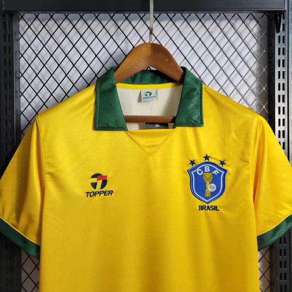 camisa-seleção-brasileira-titular-I-home-topper-gola-verde-1988-1990-amarelo-verde-azul-bordado