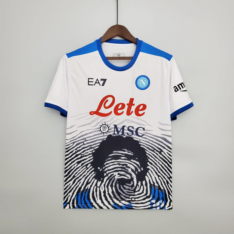 Camisa Napoli Maradona EA7 - Versão Torcedor 22/23 Edição Especial Branca