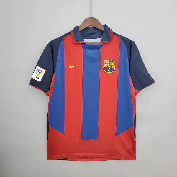 camisa-barcelona-home-I-titular-gola-polo-vermelho-azul-03-04-2003-2004-torcedor-campeonato-espanhol-la-liga