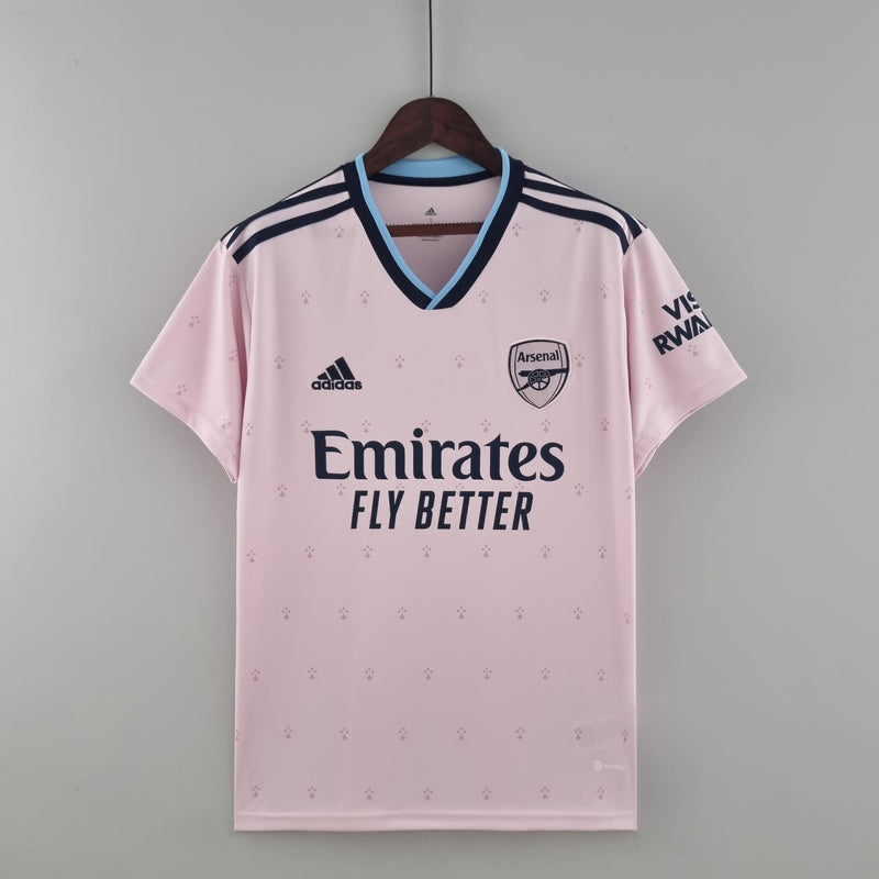 camisa-arsenal-away-third-terceiro-torcedor-uniforme-jogador-adidas-azul-marinho-preto-rosa-gabriel-jesus-gabriel-magalhães-martinelli-premiere-league