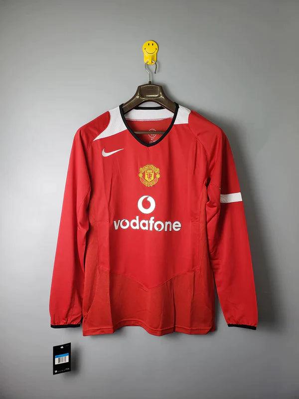 camisa-manchester-united-manga-longa-retrô-gola-v-vodafone-I-titular-2005-bordado