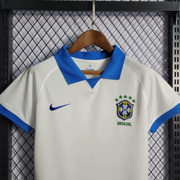 Camisa Feminina Brasil Nike 2019/20 Branco com Gola Azul