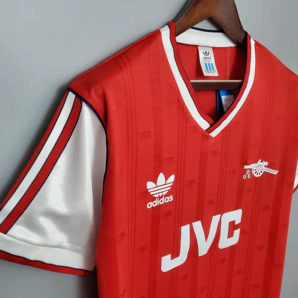 camisa-arsenal-titular-I-1988-89-vermelho-branco-thierry-manga-curta-branca-gunners-retro-retrô