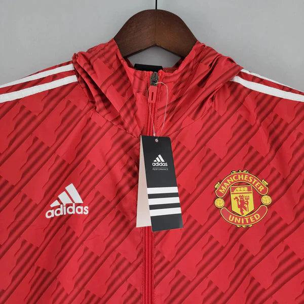 Corta Vento Manchester United Adidas 2022/23 Vermelho e Branco