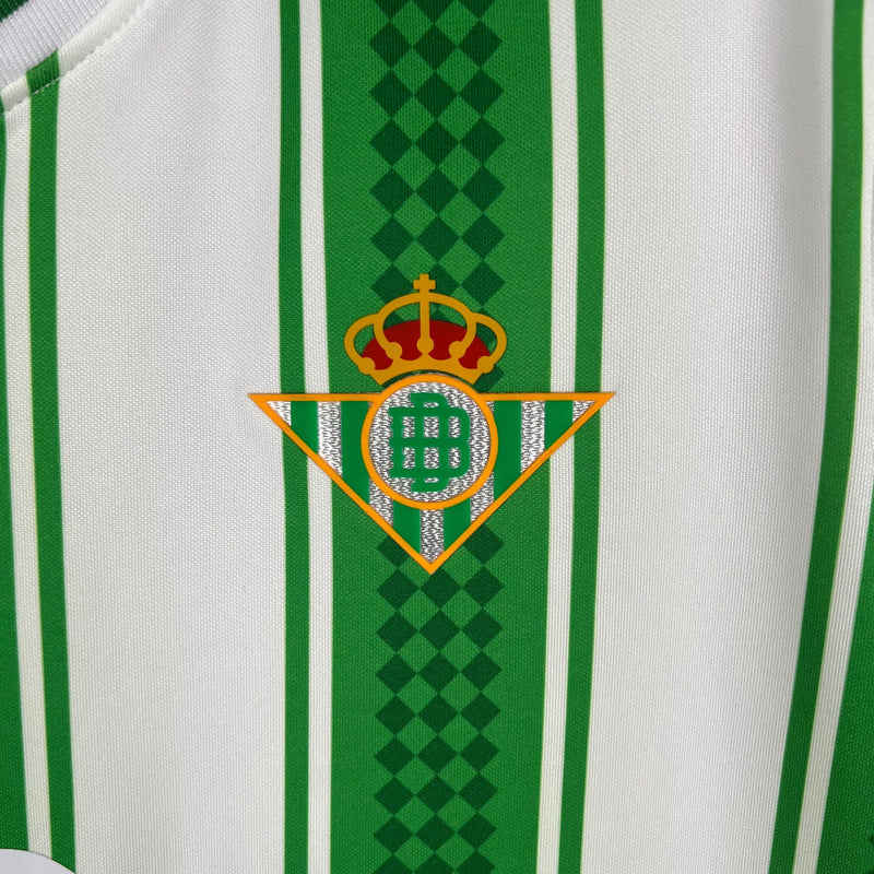 Camisa Real Betis Home Hummel - Versão Torcedor 23/24 Verde e Branca Listrada