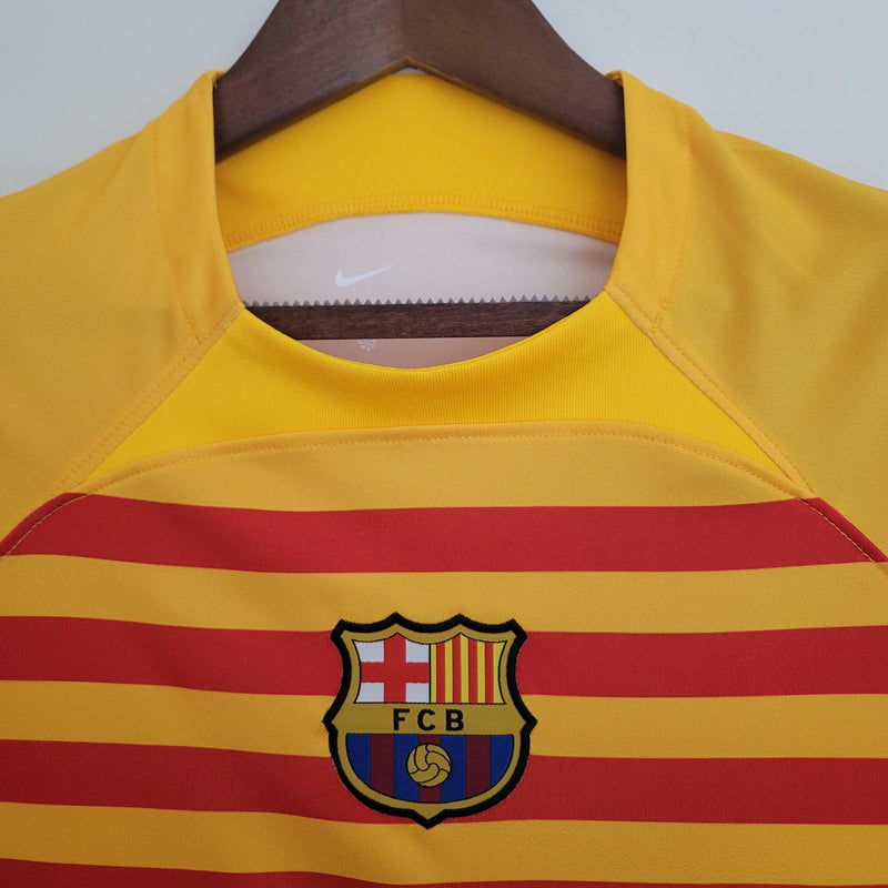 Camisa De Treino Versão Torcedor Barcelona 22/23 - Amarela