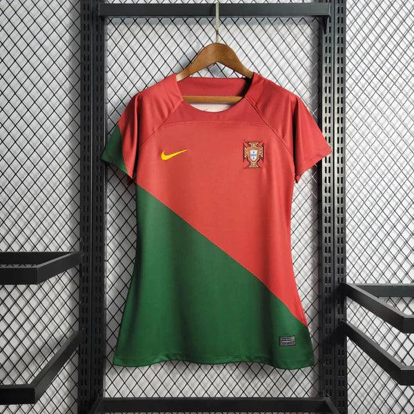 camisa-portugal-feminina-I-Titular-22-23-versao-torcedor-vermelho-verde